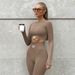 Women's Clothing Basic Solid Color Patchwork Sports Yoga Comfortable Fitness Clothing Suit_ecoleips.com