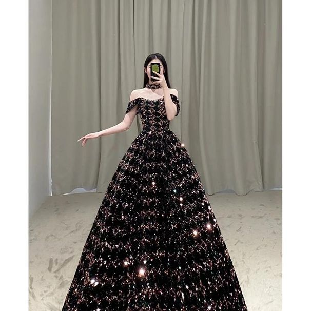 Elegant Strapless Sequined Evening Dress New Style For Women Perfect For Annual Meetings Emcees Students Art Exams Banquets_ecoleips.com