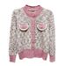 women's clothing autumn new style sweater cardigan women's long sved flora neck student nitted sweater ladi weater jacket_ecoleips.com