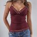 Y2K Solid Color Ribbed Cami Top For Women, Stretchy Sleeveless Tank Top For Layering And Casual Outfits_ecoleips.com