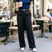Women's High Waist Draped Solid Color Straight Leg Dress Pants – Casual Belted Office Trousers 2026_ecoleips.com
