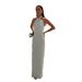 Sexy Halter Neck Wrap Dress For Women - Bodycon Tie-Waist A-Line Maxi Dress With High Elasticity, (White Cyan, Navy, Brown, Green)_ecoleips.com