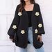 Aria Basics Aria Basics New 2024 Autumn/Winter European And American Women's Fashion Cardigan Sweater, Knitted With Deer Fur, Loose Fit,_ecoleips.com