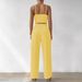 2025 Women's Push-Up Bra Top + Stretch Straight-Leg Pants Holiday Casual Set_ecoleips.com