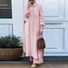 Women's Fashion Casual Suit Cross Border Factory Patchwork Lapel Long Shirt Puff Sleeve Wide Leg Pants_ecoleips.com