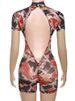 Weird Puss Backless Playsuit Women See Through Shorts Sleeve Peach Buttocks Summer Trend Aesthetic Print Midnight Club Romper_ecoleips.com
