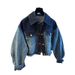 Women's Clothing Loose Casual Gradient Washed Denim Jacket Spring And Autumn Short Jacket Tops_ecoleips.com