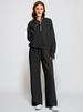 Aria Basics Aria Basics 2024 European And American Women's Two-Piece Zipper Sweatshirt Wide-Leg Sweatpants Casual Set For Women_ecoleips.com