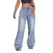 Women's High-end High-waisted Elastic Loose Wide-leg Slimming Floor-length Jeans_ecoleips.com
