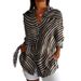 2026 Cross-Border Best-Seller 3D Color Block Print Pattern Autumn Casual Loose Shirt For Women, European And American_ecoleips.com