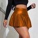 Women's Clothing PU Skirt New Pleated Skirt Leather Skirt Miniskirt Nightclub Sexy Women's Skirt_ecoleips.com