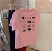 Women's White round Neck Cartoon T-Shirt Short Sleeve Loose Fit Slimming Versatile Top for Students Trendy Summer Wear_ecoleips.com