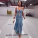 Women's Clothing Micro Elastic Suspenders Low Cut Denim Suit Button Long Skirt Suit_ecoleips.com