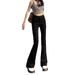 Black High-Waisted Slimming Flared Jeans For Women, Spring And Autumn 2025 New Elastic Petite Nine-Point Bootcut Pants_ecoleips.com