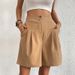 2025s Casual Simple Multi-color Pants With Pockets Solid Color High-waisted Shorts For Women Summer_ecoleips.com
