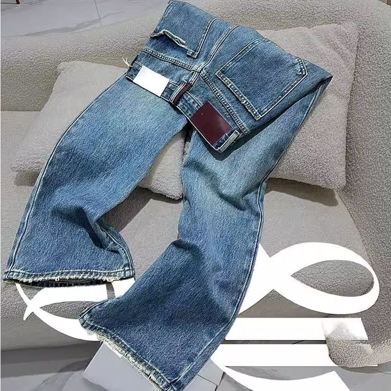 Women's Clothing High Waist Wide Leg Narrow Version Retro Straight Loose Floor Length Jeans For Women Summer_ecoleips.com