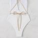 Women's Clothing European American Style Women's One Piece Swimsuit Solid Color Backless Deep V Neck Tie Up Sexy Beach Swimwear Fashionable_ecoleips.com