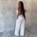Women's Fashion Halter Neck Two Piece Set Sexy Backless Tie Solid Color Mesh_ecoleips.com