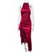 Women's Clothing Pure Desire Style Sexy Slit Backless Halter Neck Slim Light Mature Style High End Dress_ecoleips.com