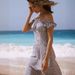 European American Women's Fashion, New Summer Style, Elegant And Slimming, Puff Sleeve, Slit, Off-shoulder, Floral Midi_ecoleips.com