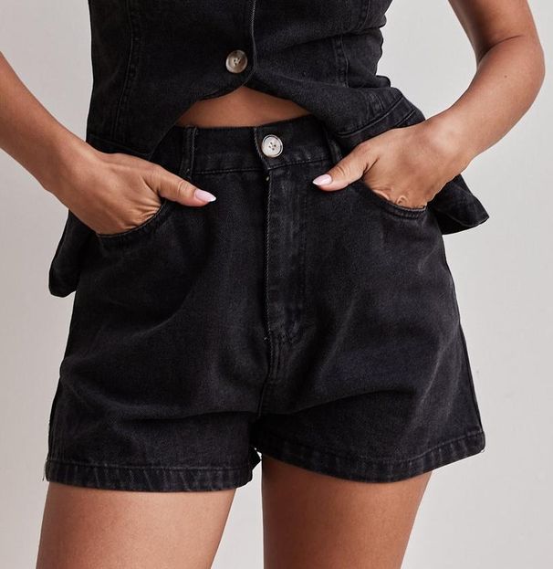 2025 Spring Summer New Independent Station European And American Fashion Sleeveless High Waist Loose Denim Shorts_ecoleips.com