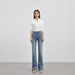 Women's Autumn High-End High-Quality Design High-Waisted Slim-Fit Comfortable Simple Flared Jeans_ecoleips.com
