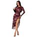 Women's Clothing Style Party Dress Women's Clothing Irregular Hem Floral Print Ruffled Halter Neck Long Sleeve For Formal & Casual_ecoleips.com