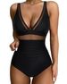 High Waisted One Piece Swimsuit For Women Sexy Tight Fitting Hollow Out Swimwear_ecoleips.com