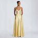 Women's European American Style Casual Long Sleeved Slim Fit Silk Halter Backless A-Line Maxi Dress_ecoleips.com