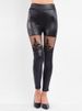 K New Sexy Leather Pants, Women's Lace Embroidered Leather Pants, Patchwork Cropped Pants_ecoleips.com