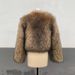 Women's Clothing Women's Fashion Faux Fur Coat Winter Long Sleeve V-Neck Jacket Casual Outerwear (Raccoon Yellow, Silver Fox, Bean Red)_ecoleips.com