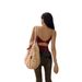 Beachwear In Hong Kong Style, Retro And Sexy, Red Backless Camisole With Built-in Chest Pads, Unique Design For Women,_ecoleips.com