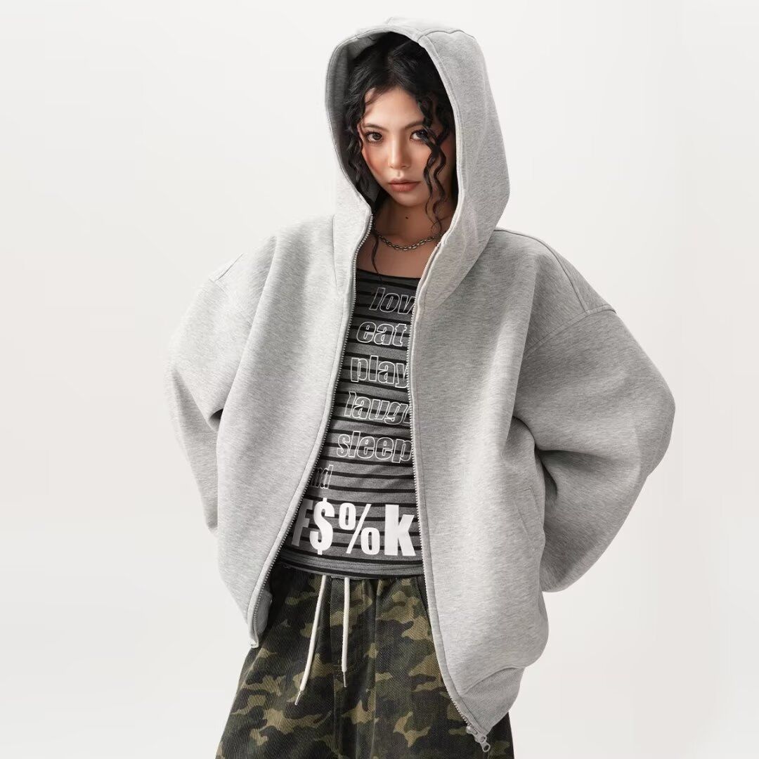 Unisex Fleece-Lined Hooded Sweatshirt – Oversized Streetwear Jacket – Couple Matching Winter Coat (M-3XL)_ecoleips.com