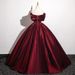 Burgundy Wedding Dress Bride 2026 New Model, Long Style, Slimming, Off-shoulder, Suitable For Art Exams, Solo_ecoleips.com