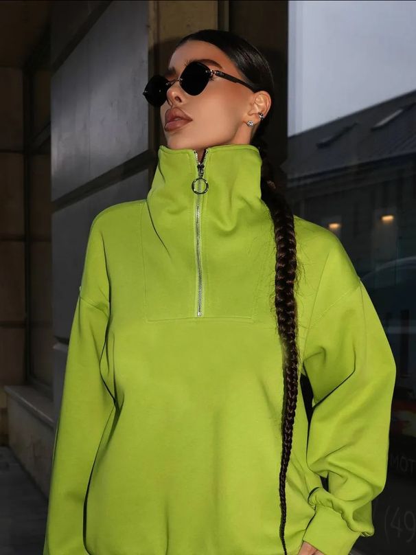 Women's Long-sleeved Stand-up Neck Zipper Sports Suit Casual Two-piece Set_ecoleips.com