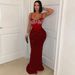 Women's Clothing Velvet Sequined Dress Hot Diamond Suspender Dress Hip Long Skirt Female_ecoleips.com