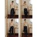 Women's Clothing Retro Style Bright Line Double Pocket Design Stitching Straight Wide Leg Jeans_ecoleips.com