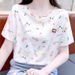 Short-sleeved T-shirt Women's Top Summer Dress New Loose Large Size Small Fresh Design Niche T-shirt Floral Shirt_ecoleips.com