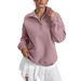 Autumn/Winter Long-Sleeve Buttoned Pullover Fashionable Casual Women's Fleece Sportswear_ecoleips.com