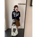 2026 Early Spring Fashionable Collar-Neck Cardigan With Slimming Effect Versatile Retro Loose-Fitting Women's Sweater_ecoleips.com
