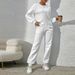 Women's Clothing Spring And Autumn Winter Casual Loose White Letter Jacquard Round Neck Long Sleeved Sweatshirt_ecoleips.com