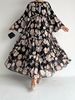 Women's Clothing Middle East Muslim women's clothing new chiffon flower print long fashionable and elegant dress_ecoleips.com