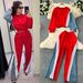 European And American Fashion Suit For Women, Vintage Casual Color-block Long-sleeve Sweatshirt With Denim Patchwork_ecoleips.com