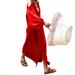Women's Clothing Ladies Solid Color Loose Holiday Style Cardigan Long Dress_ecoleips.com
