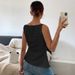 Women's Clothing Sleeveless Vest Solid Color Button Top Casual Fashion T-Shirt Spring/Summer Polyester_ecoleips.com