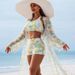 Aria Basics 2025 European And American Sexy Swimsuit For Women, Two-piece With Printed Shorts, Three-piece Bikini Set_ecoleips.com