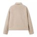 Women’s Casual Tassel Trim Jacket – Oversized Lapel Coat With Button Closure, Lightweight Polyester (S-XL, Khaki)_ecoleips.com