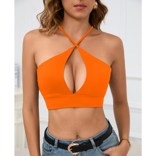 Women's Sexy Hollow Out Strap Tank Top American Style Summer Thin Polyester Clothing For Spring/Autumn_ecoleips.com