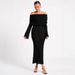 Women's Clothing Slim Fitting Long Sleeved Off-Shoulder Dress Style Women's Sexy Long Dress For Formal & Casual For Women_ecoleips.com