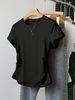 2025 Spring/Summer Autumn New Solid Color Casual Comfortable Women's Short Sleeve T-shirt Three Piece Set_ecoleips.com